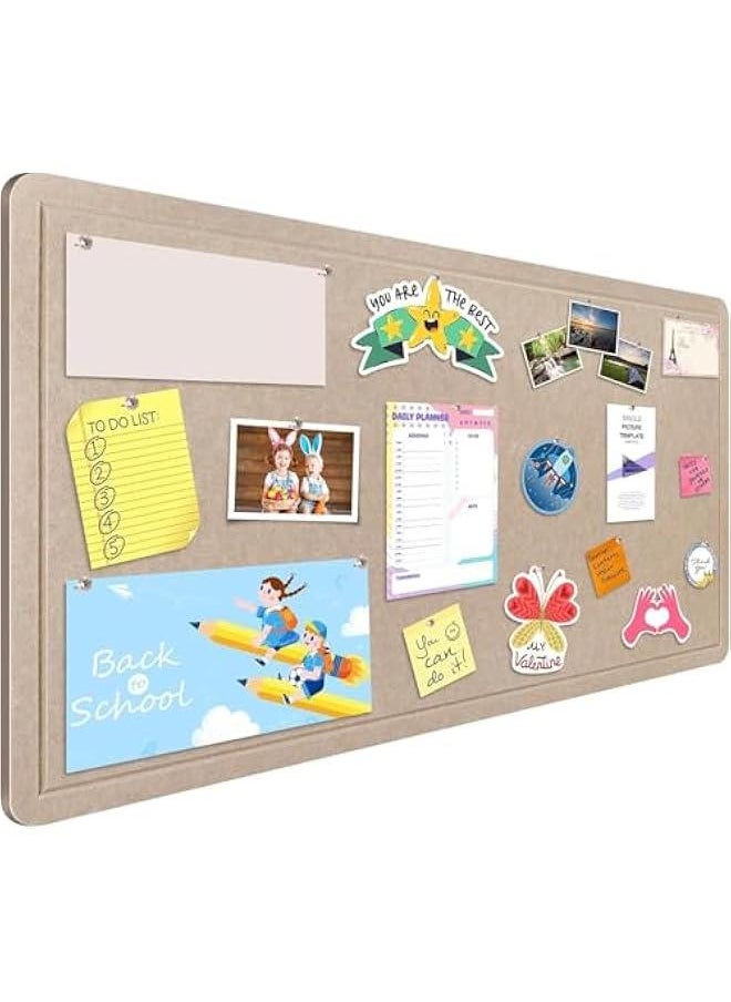 HOOKOR Large Bulletin Board, 90 X 120 cm Felt Board Decorative Board, Cork Board Replacement Wall, Foldable Photo Board Self - Visual Visual Board Emotion Board and Pushpins (White 90 * 120cm)  - Image 1