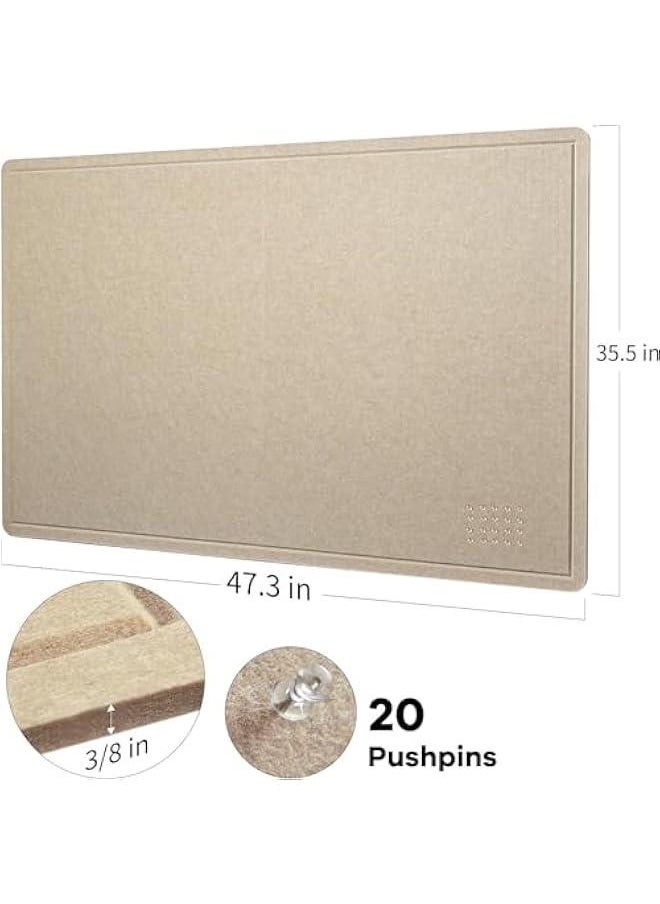 HOOKOR Large Bulletin Board, 90 X 120 cm Felt Board Decorative Board, Cork Board Replacement Wall, Foldable Photo Board Self - Visual Visual Board Emotion Board and Pushpins (White 90 * 120cm)  - Image 5