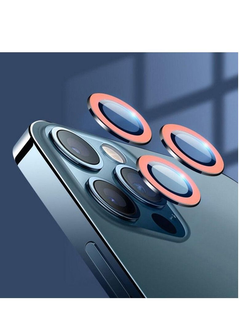 Night Glow Luminous fluorescent Camera Lens Ring Protector Compatible for iPhone 14 Pro Orange - Image 2