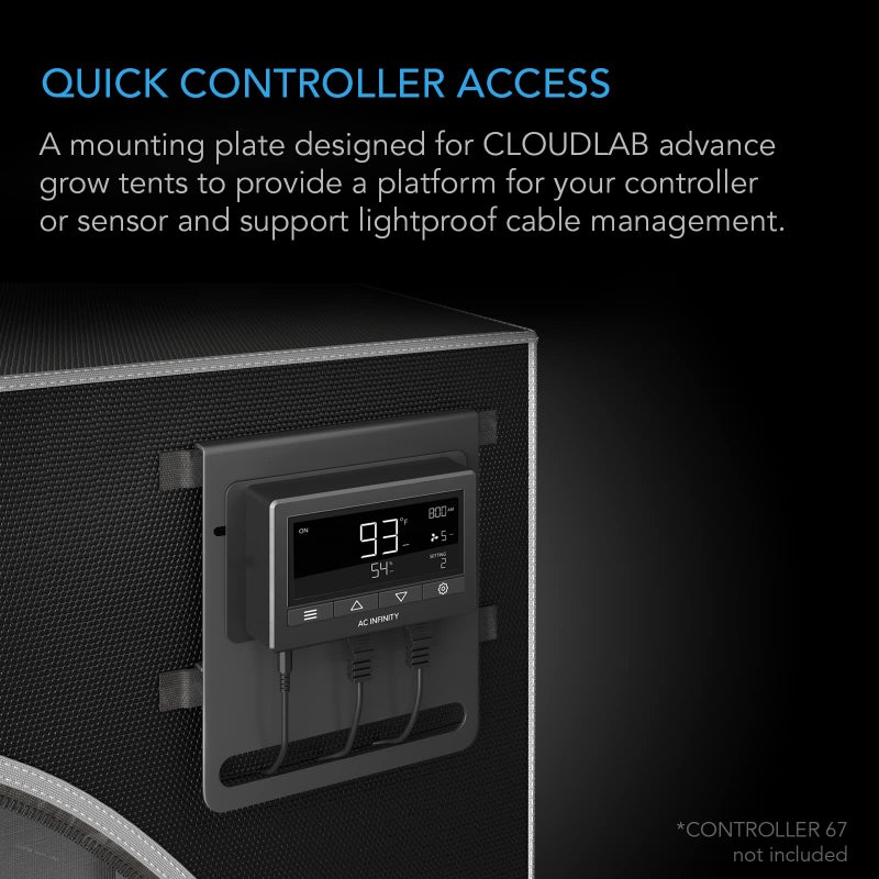 AC Infinity Grow Tent Mounting Plate 6x7â€, Powder Coat Black Steel Platform for Controller Mounting and Lightproof Cable Management, Fit for CLOUDLAB Advance Grow Tents - Image 2