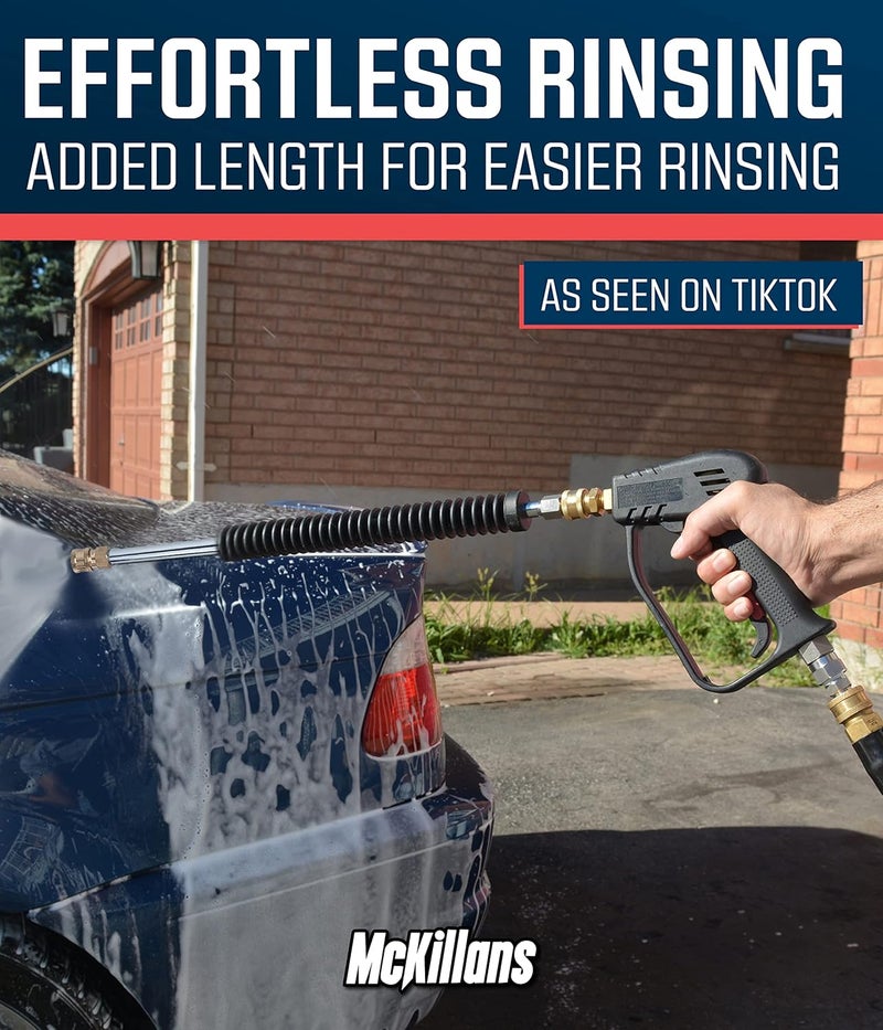 McKillans ® Car Pressure Washer Extension Wand - Power Washer Wand Extension for Car Wash - Short Pressure Washer Wand Replacement - Pressure Washer Accessories & Attachments - 1/4” Quick Connect Plug - Image 3