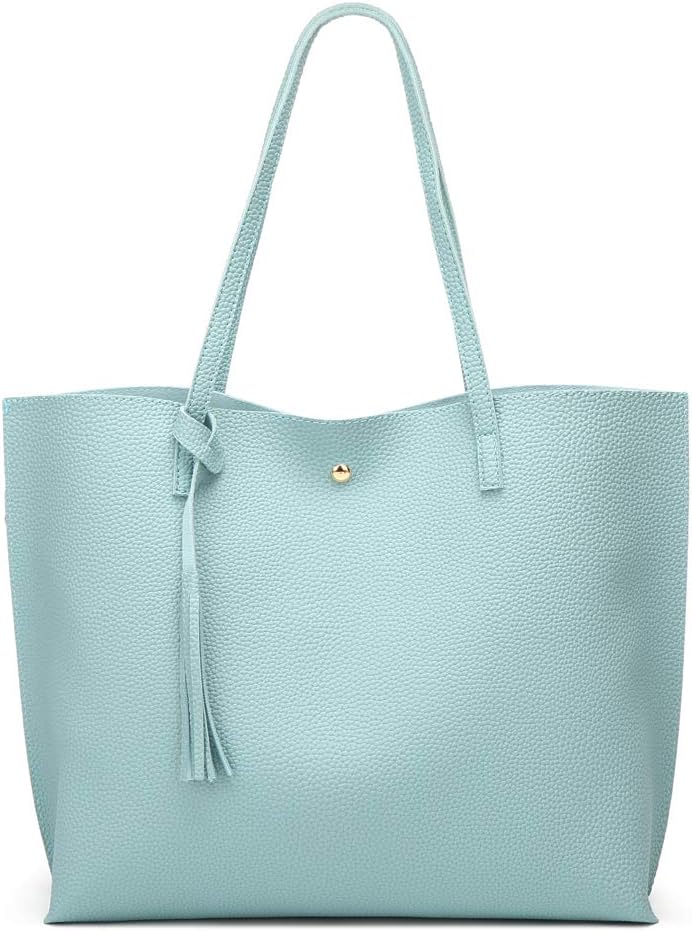 Dreubea Women's Soft Faux Leather Tote Shoulder Bag from, Big Capacity Tassel Handbag - Image 1
