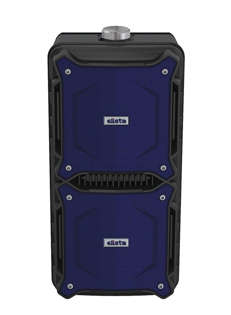 Elista ELS-MusiKing 1600 Portable 16 W Bluetooth Party Speaker with Wired Mic, TWS Feature, Built-in Mobile Holder & FM/Aux/USB/TF Card Connectivity, 5 Hr Playback (Blue) - Image 1