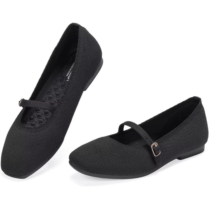 Frank Mully Mary Jane Women Flat Shoes Slip on Square-Toe Washable Shoes Comfortable for Dressy and Work with Ankle Strap - Image 4