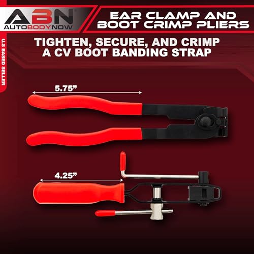 ABN CV Joint Ear Clamp Banding Tool & Boot Crimp Pliers 2-Piece Kit 10mm Fuel, Cooling System, Vacuum Hose Clamping Set - Image 2