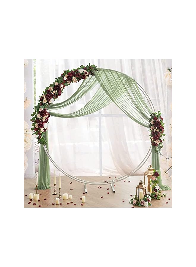 The Bros قماش تزيين قوس الزفاف، لوحة واحدة 29.5" × 19 قدم ستارة خلفية بيضاء شفافة لتزيين السقف في الحفل (أخضر) - Image 2