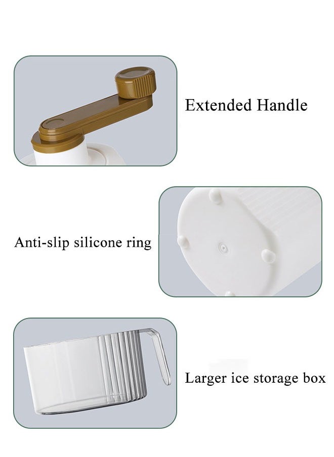MLADEN - Manual Ice Crushers Machine Diy Crushed Ice Maker Premium Portable Snow Cone Machine Ice Planer With Ice Mold And Transparent Ice Bowl (White） - Image 1