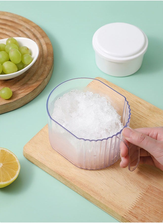 MLADEN - Manual Ice Crushers Machine Diy Crushed Ice Maker Premium Portable Snow Cone Machine Ice Planer With Ice Mold And Transparent Ice Bowl (White） - Image 1