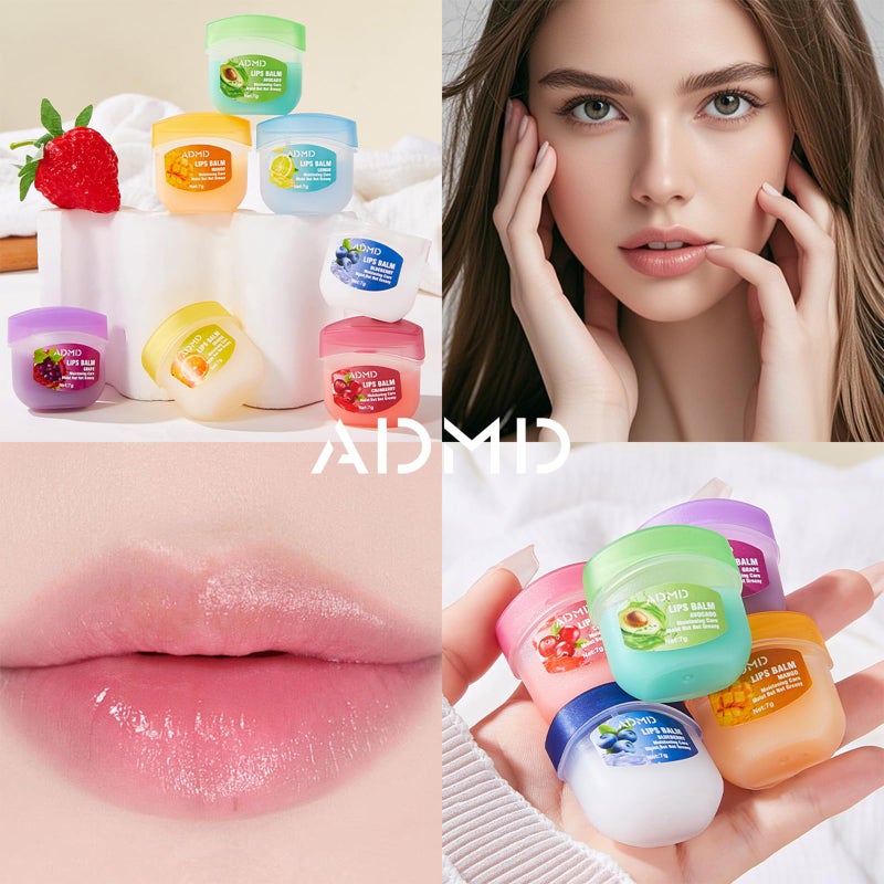 ADMD 8-Pack Fruit Flavor Lip Balm Set, Mini Lip Mask for Daily Moisture & Overnight Care Helps Soothe Dry Lips - Image 3