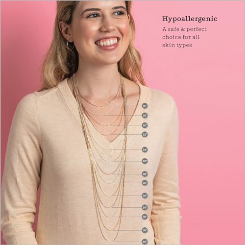 KEZEF 18k Gold Over Sterling Silver 1mm Box Chain Necklace Made in Italy | 925 Sterling Silver Necklace for Women | Rose Gold Chain for Women Men - Image 3