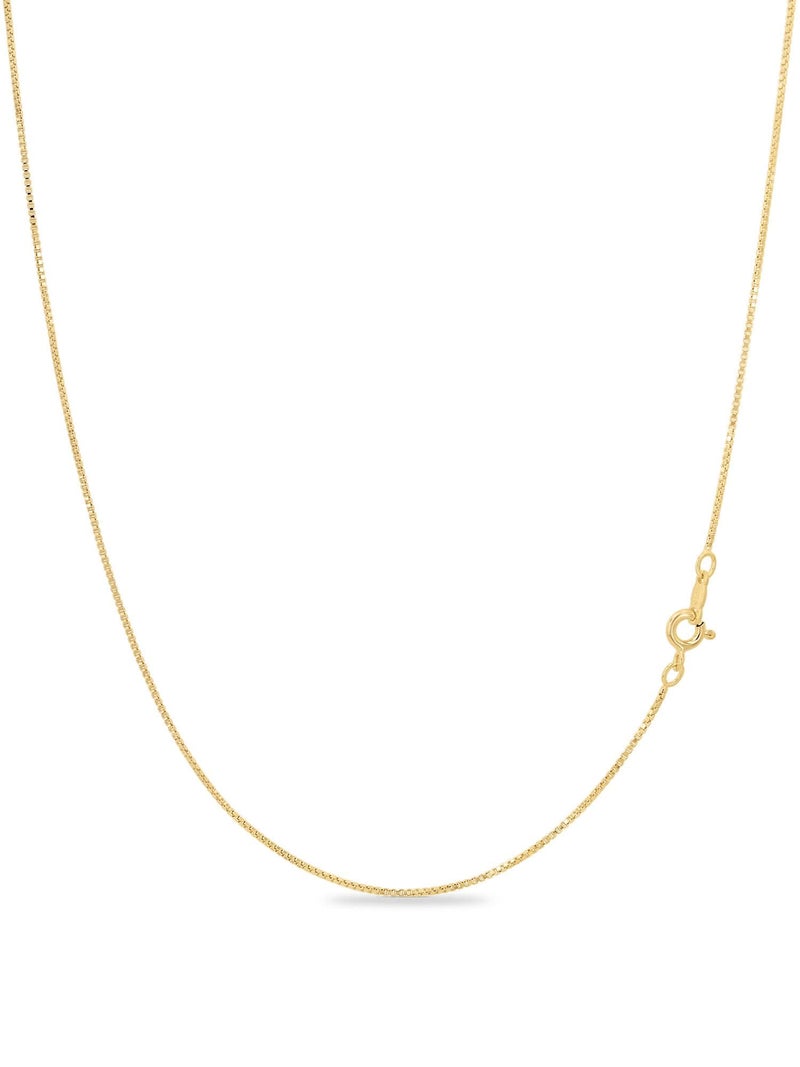 KEZEF 18k Gold Over Sterling Silver 1mm Box Chain Necklace Made in Italy | 925 Sterling Silver Necklace for Women | Rose Gold Chain for Women Men - Image 1