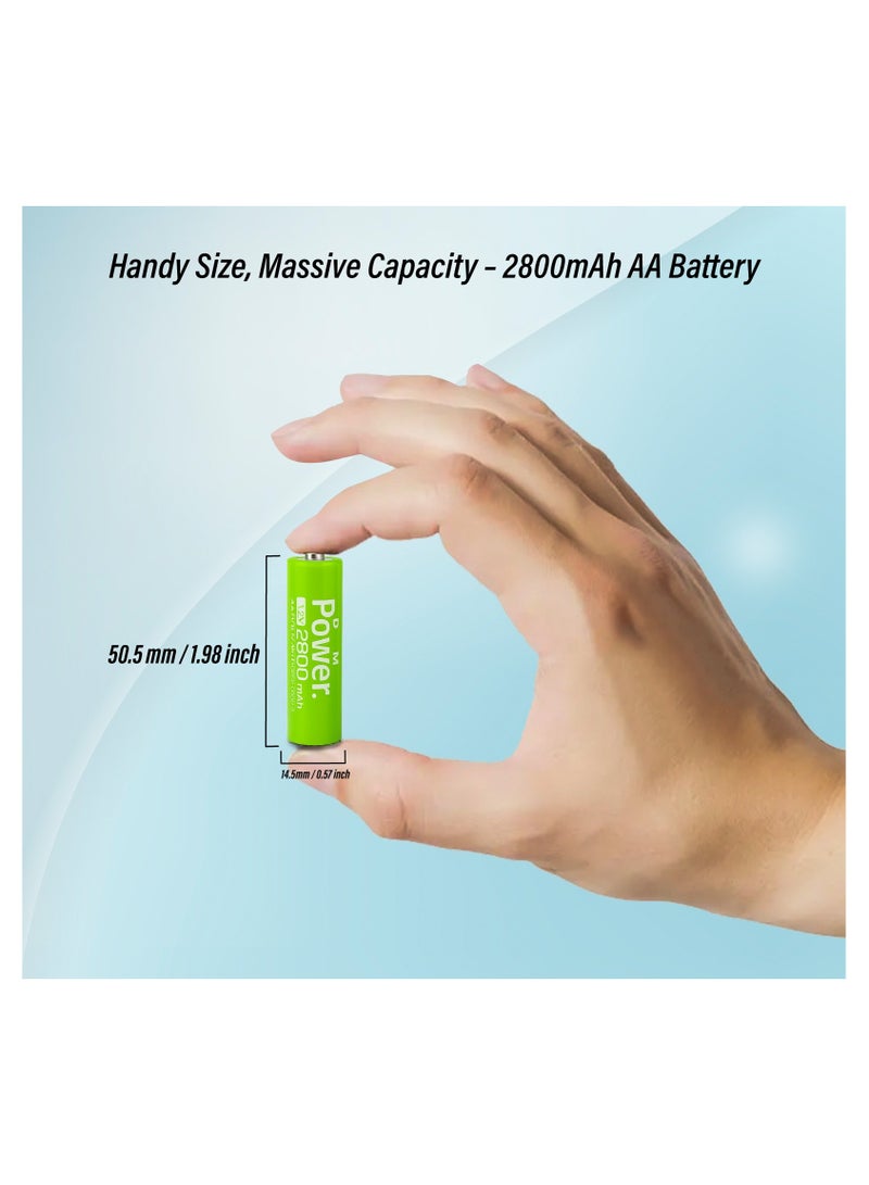 DMK Power  Rechargeable AA Battery Mixed color High Capacity 2800mAh 1.2V NiMH Low Self Discharge (10Pcs) - Image 2