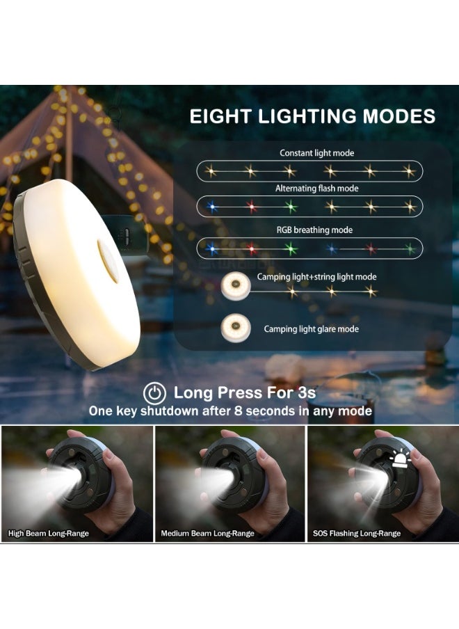 Camping String Lights - 4 in 1 Outdoor Lantern With 8 Lighting Modes (32.8Ft)