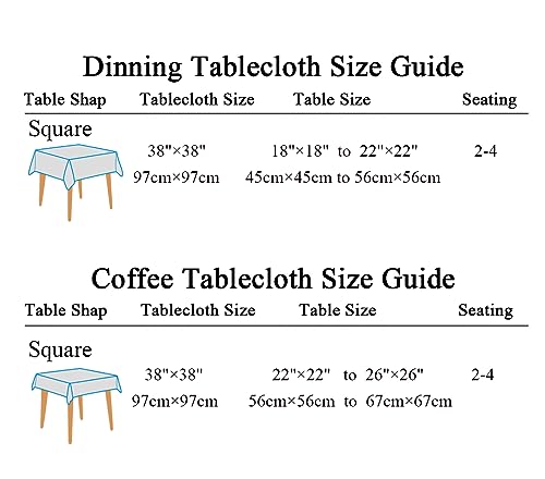 YEESSION Floral Print Square Tablecloth 38 x 38 Inch Stain Resistant and Waterproof Wine Table Cover for Kitchen Dining Indoor Outdoor Buffet Tabletop Decoration Light (Green) - Image 4