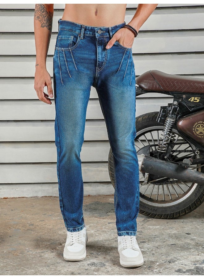 HIGH STAR Men’s Straight Tapered Indigo Jeans – Fashionable and Comfortable  - Image 3