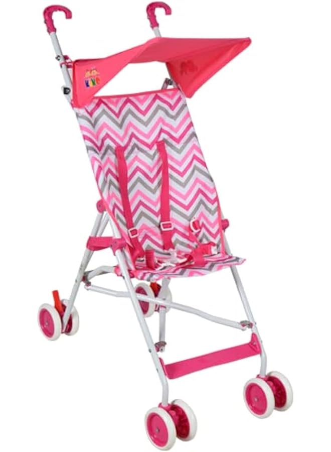 Kiko 23 1543 Pink 6 Wheels Comfortable Stroller For 6 Months Above Babies Pink