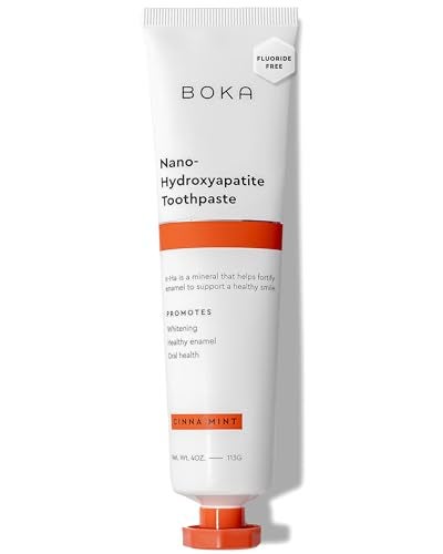 Boka Fluoride Free Toothpaste Nano Hydroxyapatite Helps Remineralize Appropriate for Sensitive Teeth Whitening for Adult Kids Oral Care Cinnamon Mint Flavor 4 Fl Oz 1Pk US Manufactured