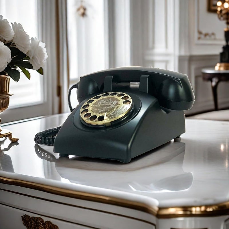 TelPal Antique Phones Corded Landline Telephone Vintage Classic Rotary Dial Home Phone of 1930s Old Fashion Business Phones Home Office Decor Landlines - Image 2