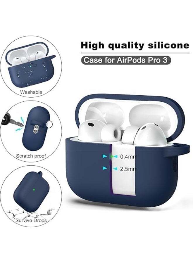 Compatible with AirPods Pro 3 Case, Airpod Pro 3rd Generation Silicone Protective Shockproof Headphone Cover (Compatible Support Wireless Charging) (Blue) - Image 4