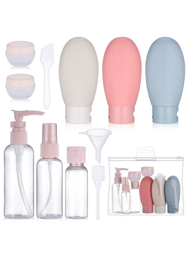 Huiguli Pack of 11 Silicone Travel Bottles, Travel Bottles for Filling, Part Travel Set with Toiletry Bag, Travel Bottle Set for Shampoo, Lotion, Conditioner, Shower Gel (BPA Free) - Image 1