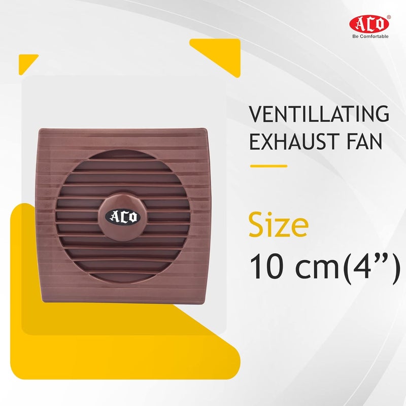 ACO Ventilating Exhaust Fan 10AP for Home Bathroom and Kitchen 100mm 100 Copper Motor Brown - Image 3