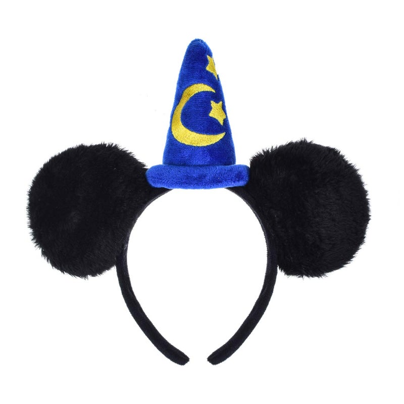 A Miaow Horn Flower Headpiece Black Mouse Ears Headband MM Butterfly Hair Hoop Halloween Park Women Adults Costume Photo Shoot Yellow Moon Stars
