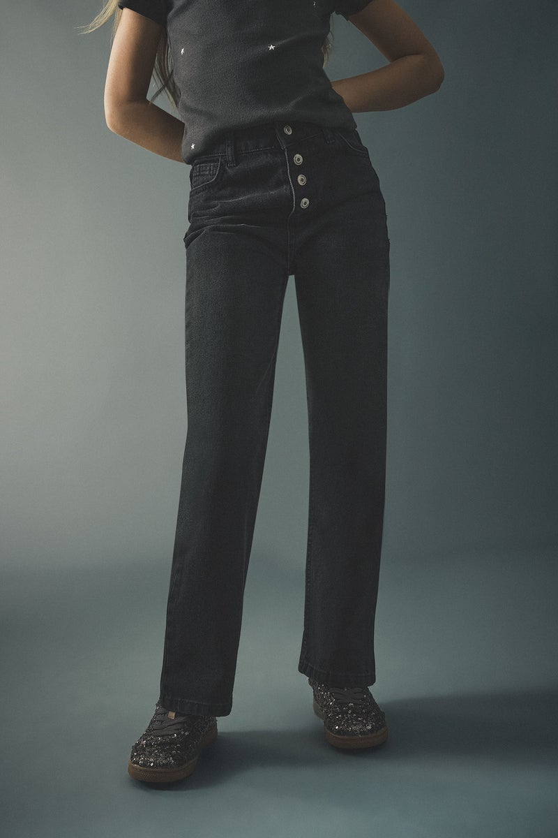 DeFacto Black Girl Girl Wide Leg Jeans Casual - Image 4