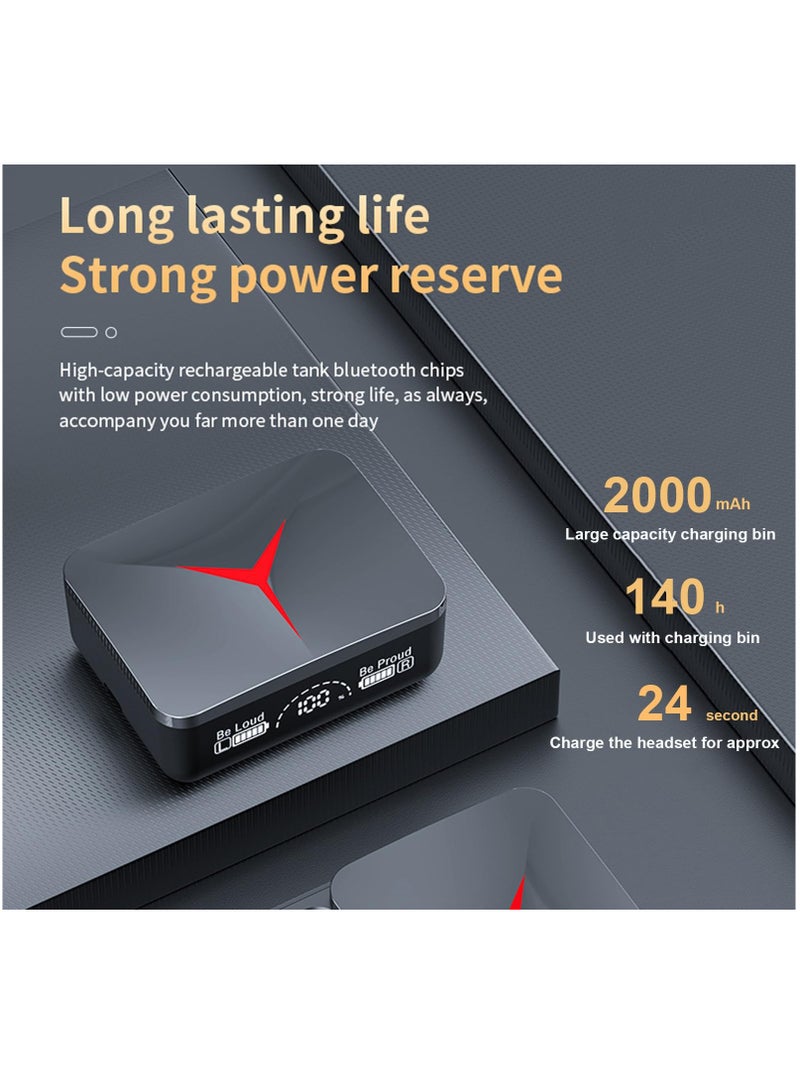 SYOSI New Wireless Earbuds Bluetooth 5.3 Headset, IPX7 Waterproof, LED Battery Display, 140 Hours Playtime with Charging Box, 3D Stereo Audio, Full Touch Screen, Built in Microphone - Image 4