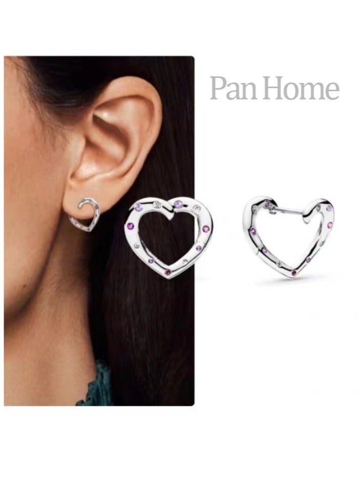 بان هوم  أقراط نسائية فضية اللون من الألماس متعددة الاستخدامات - Image 1