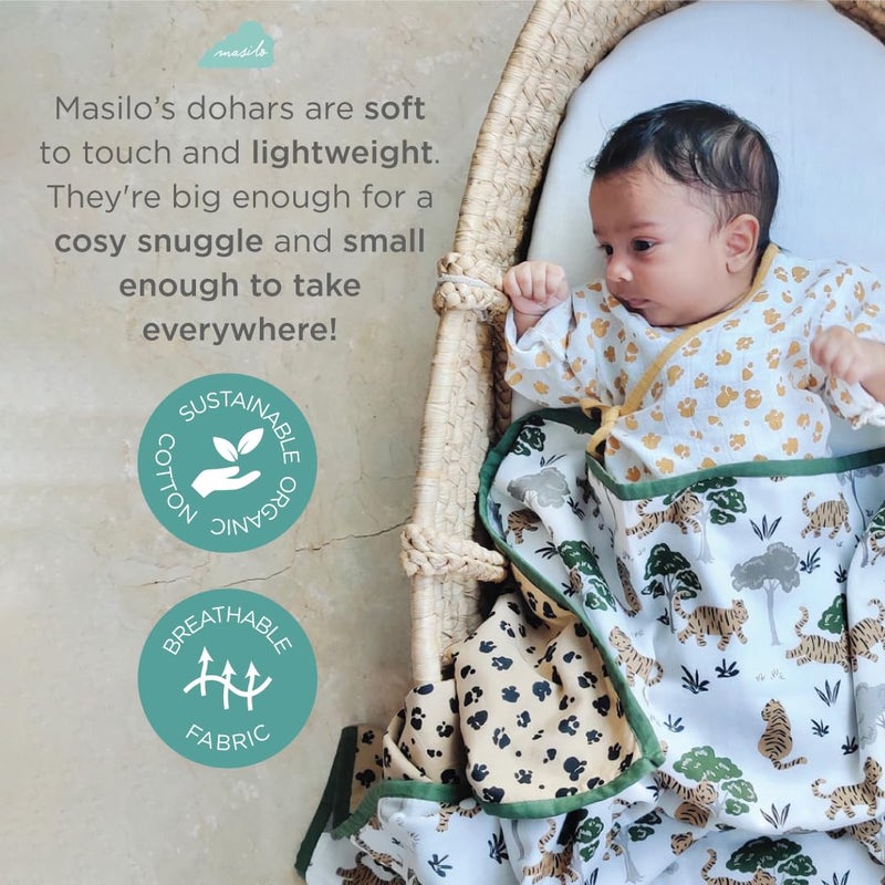 Masilo Organic Cotton Mulmul Dohar Blanket for BabiesCradle Organic Cotton Softest Baby Blanket Wrapper Babies 0 to 36 Months Airplane - Image 5