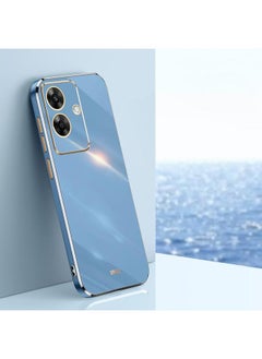 For Realme Note 60 4G XINLI Straight 6D Plating Gold Edge TPU Phone Case(Celestial Blue)