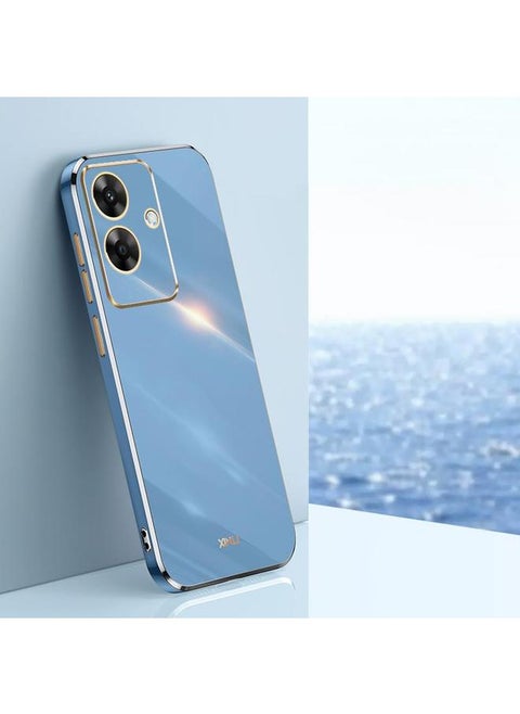 For Realme Note 60 4G XINLI Straight 6D Plating Gold Edge TPU Phone Case(Celestial Blue)