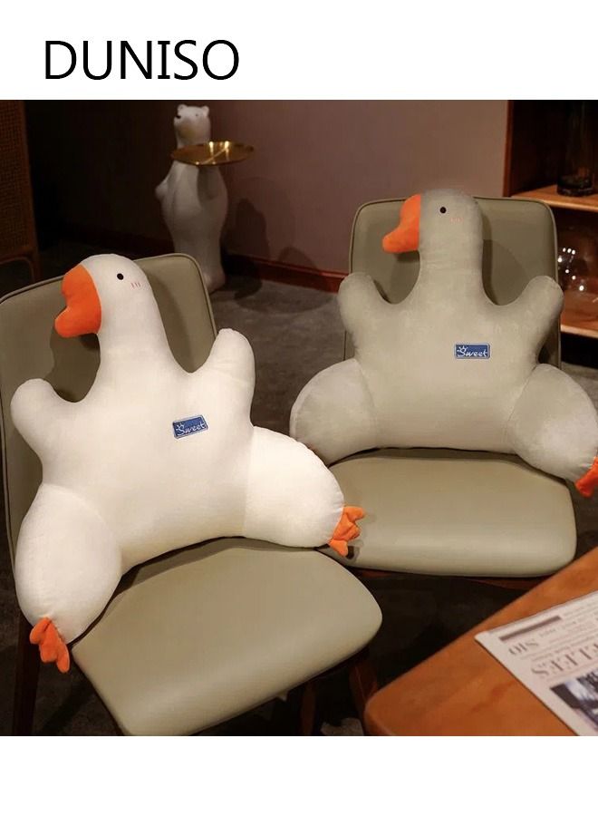 DUNISO Car Lumbar Support Pillow White Goose Car Lumbar Pillow Comfortable Soft Car Seat Pillow for Driving Cartoon Pillow for Office Car Decor Accessories - Image 3