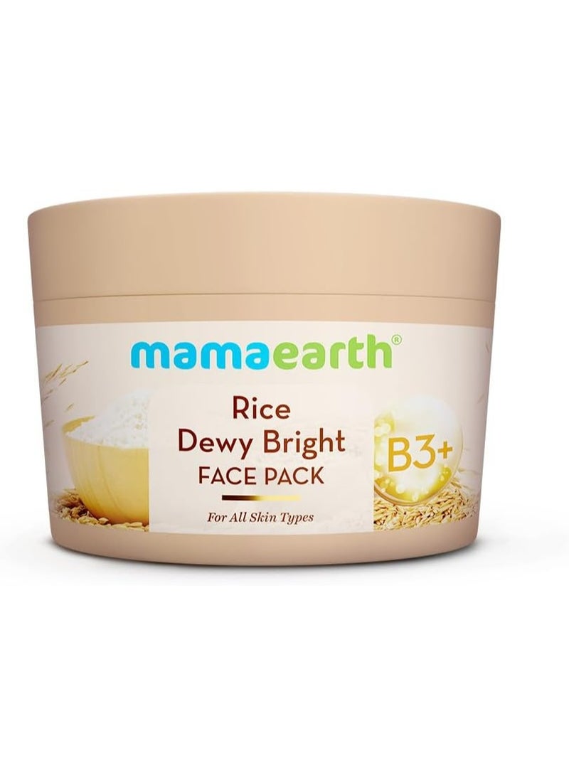 Mamaearth Mamaearth Rice Dewy Bright Face Pack with Rice Water & Niacinamide For Glass Skin 200g - Image 1