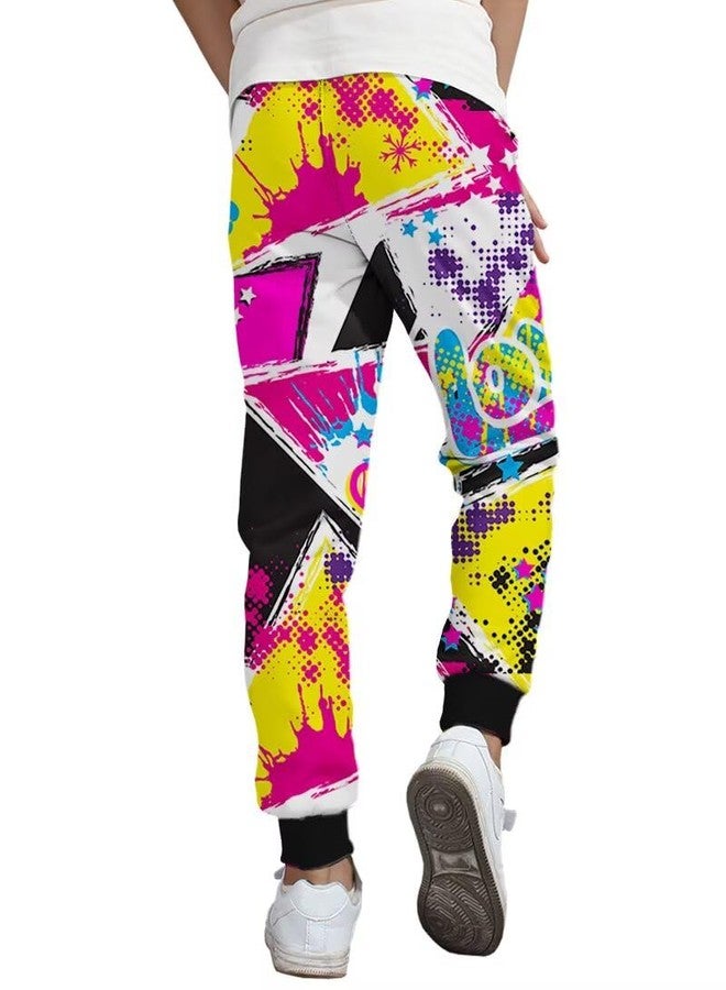 BINPAW Boys Printed Pants Funny 3D Graphic Drawstring Jogger Sweatpants for Kids 4-16Y, B-graffti, 6-7 Years - Image 4
