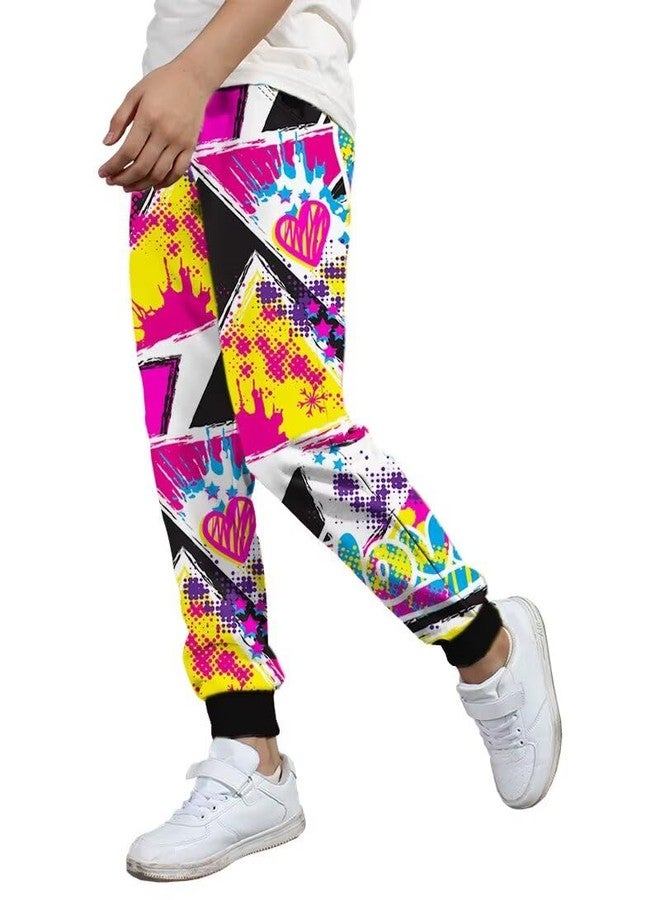 BINPAW Boys Printed Pants Funny 3D Graphic Drawstring Jogger Sweatpants for Kids 4-16Y, B-graffti, 6-7 Years - Image 2