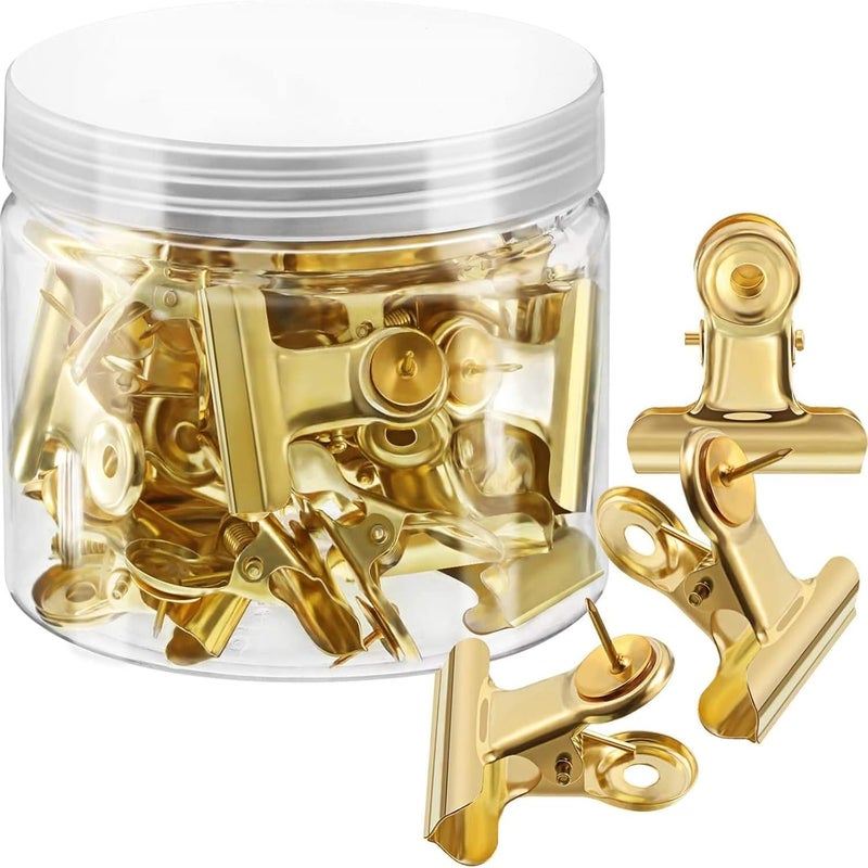 X spring Push Pins Clips, 20 Pcs Cork Board Tacks, Clips For Cork Board Photos, Thumb Tacks With Clips, Push Pins For Documents Bulletin Board, No Holes For The Paper - Image 1