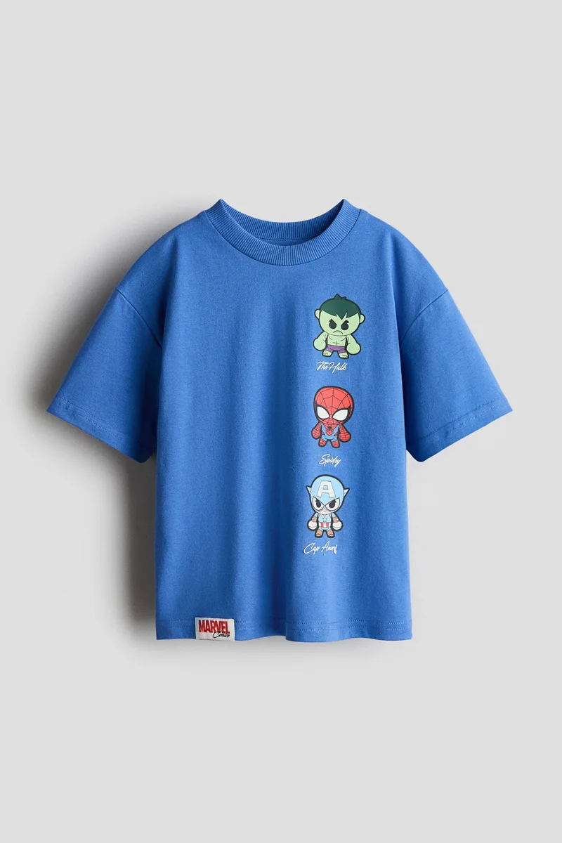 اتش اند ام تي-شيرت فضفاض بطبعة مميزة