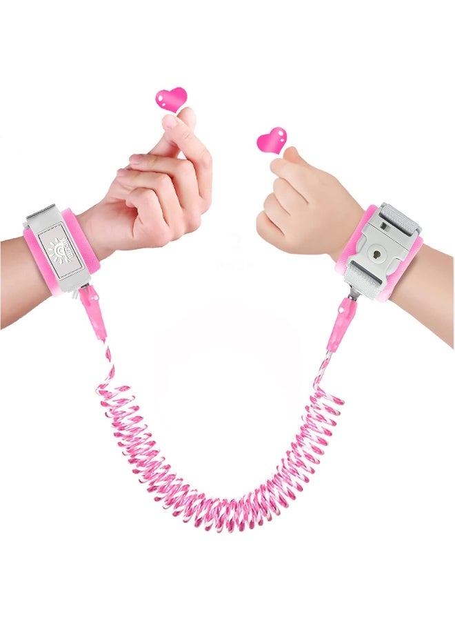 WSZCML Toddler Harness Walking Leash- Child Anti Lost Wrist Link - Child Safety Harness - Upgrade with Reflective(6.5ft) - for Boys and Girls, Not Easy to Open Without Key (Pink) - Image 1