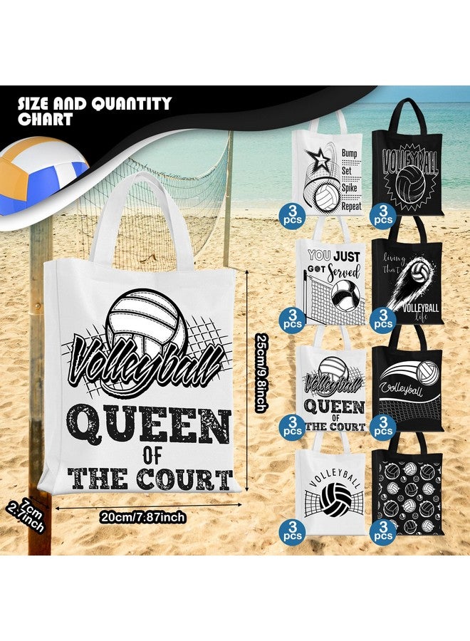 Kajaia 24 Pcs Party Treat Bag with Handles Reusable Goodie Favor Bag Non Woven Party Favor Birthday Supplies(Volleyball) - Image 3
