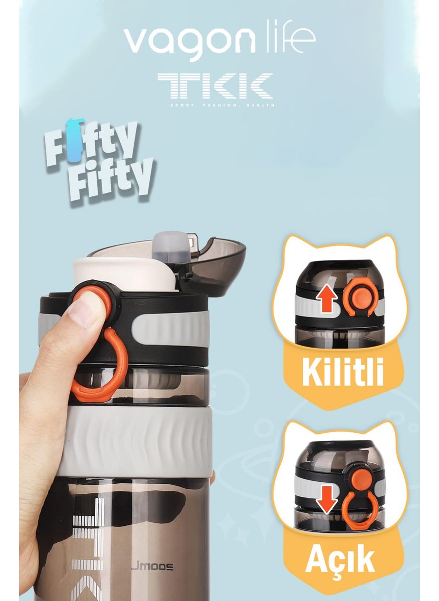 Vagonlife - Tkk 550 ml Comfortable Drinking (U Mouth) Bpa Free Tritan Water Bottle with Carrying Handle FFTKK1016-550ML - Image 1