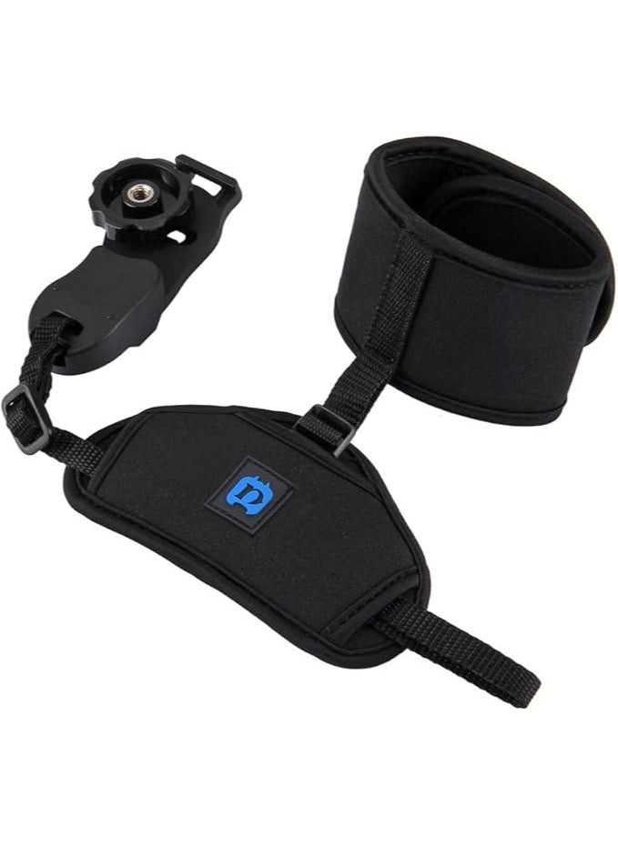 PULUZ PULUZ Soft Neoprene Wrist Strap with 1/4" Screw Plastic Plate for DSLR and DSLR Cameras - Black  - Image 1