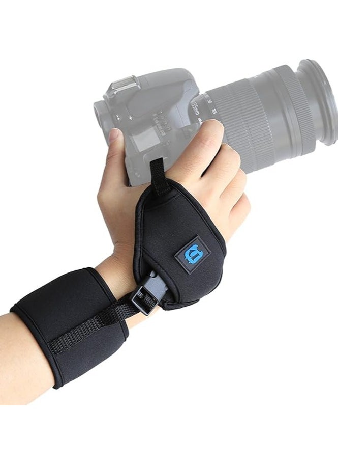 PULUZ PULUZ Soft Neoprene Wrist Strap with 1/4" Screw Plastic Plate for DSLR and DSLR Cameras - Black  - Image 2