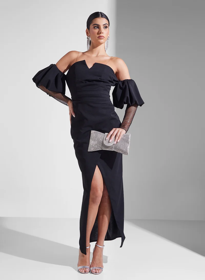 Namshi x Off-Shoulder Slit Dress