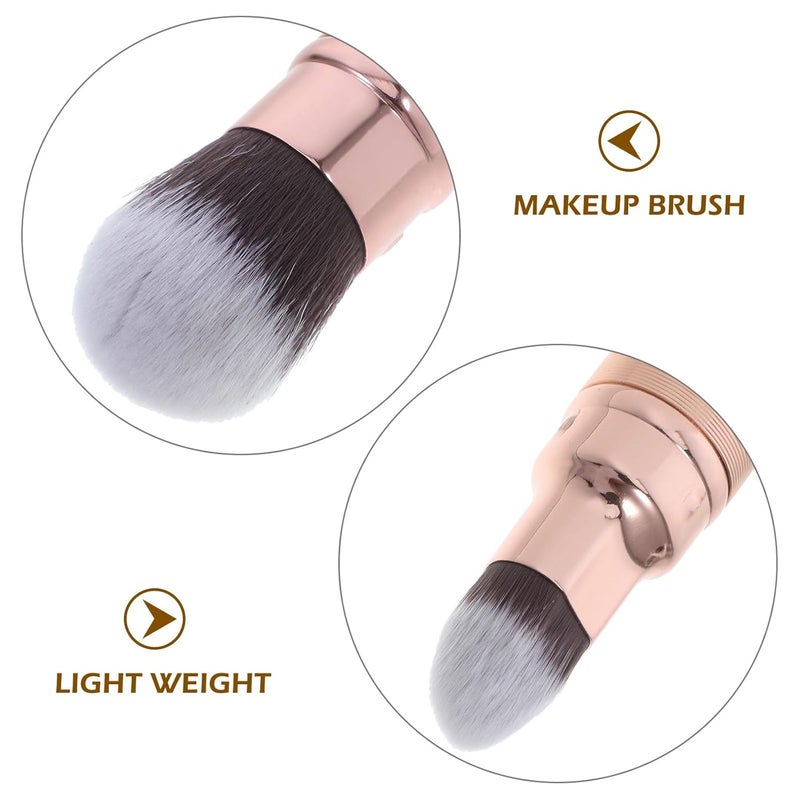 Dual-ended Retractable Foundation and Concealer Brush Rose Gold, 2-in-1 Cosmetics Makeup Tool for Women, Powder Blush and Essence Application, Portable Face Makeup Brush for Travel - Image 3