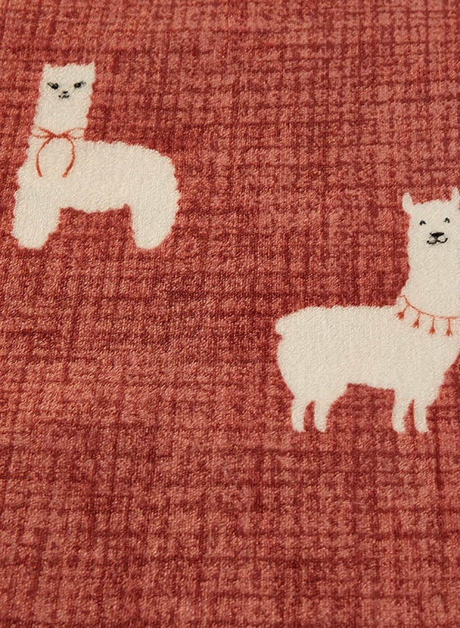 NIBEMINENT Blanket Simple Sheep Pattern Soft Comfortable Bedding Cotton Red 180x200centimeter - Image 3