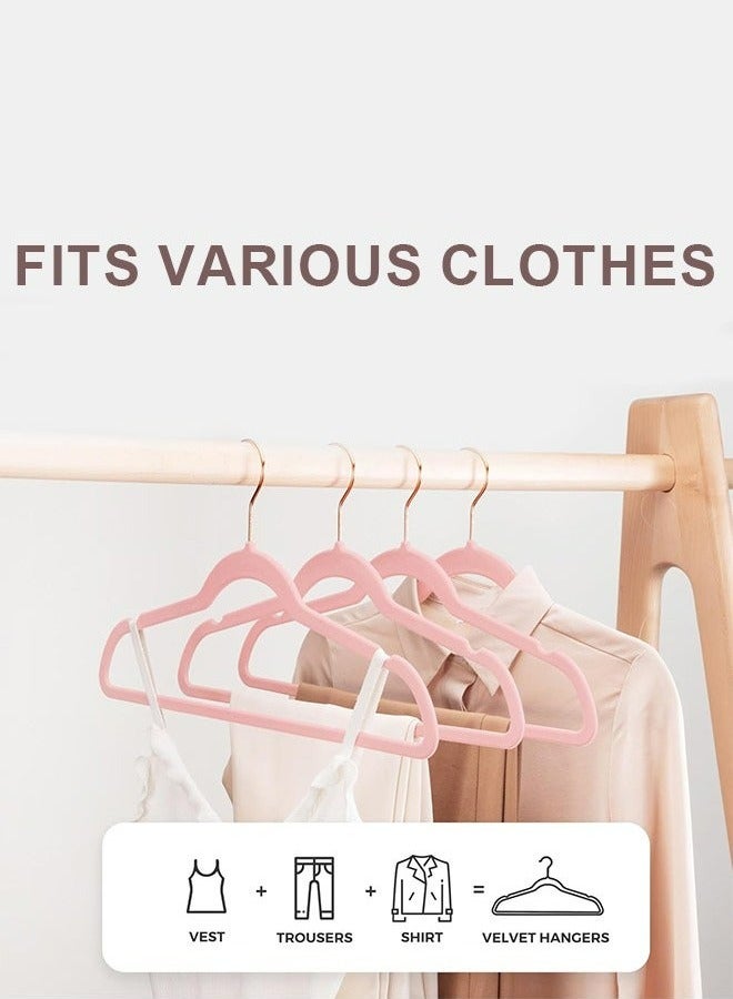 رولستيمي المخملية الشماعات (100 حزمة) الثقيلة-عدم الانزلاق ورأى الشماعات - المخملية دعوى الشماعات أحمر الخدود الوردي - Image 2