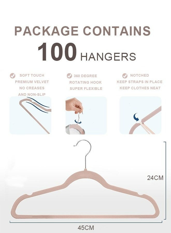 رولستيمي المخملية الشماعات (100 حزمة) الثقيلة-عدم الانزلاق ورأى الشماعات - المخملية دعوى الشماعات أحمر الخدود الوردي - Image 3