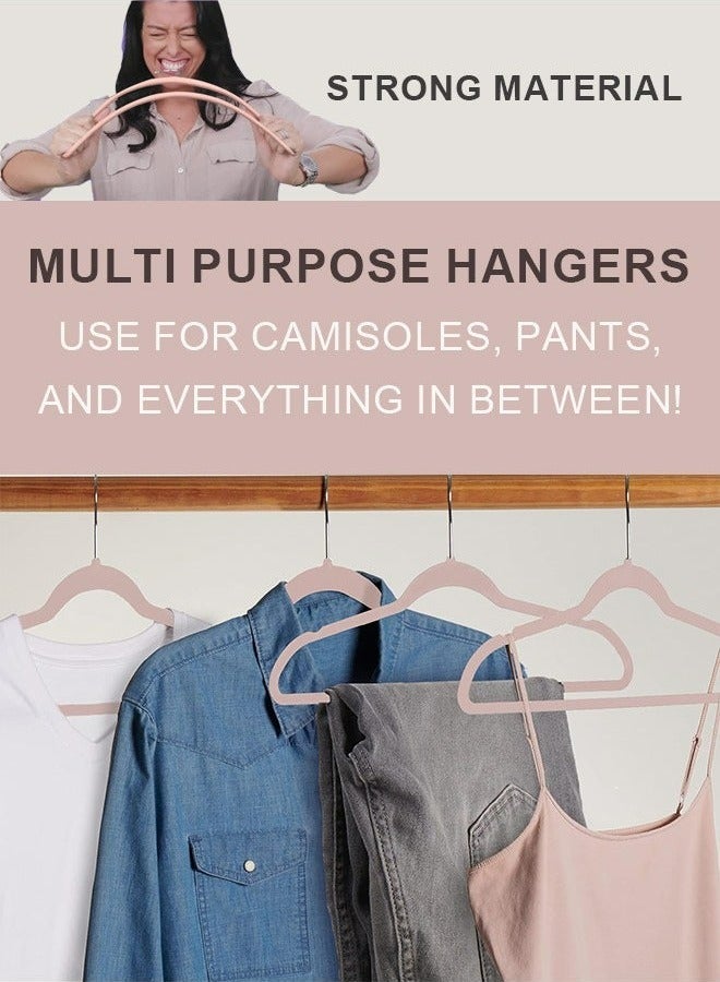 رولستيمي المخملية الشماعات (100 حزمة) الثقيلة-عدم الانزلاق ورأى الشماعات - المخملية دعوى الشماعات أحمر الخدود الوردي - Image 4