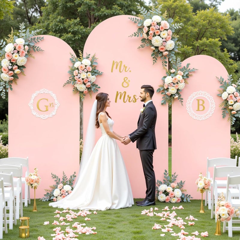 Suppromo Dusty Rose Arch Cover 3 Set - 4FT, 5FT, 6FT Dusty Pink Arch Backdrop Cover Spandex Baby Shower Arch Stand Covers for Girls Birthday Party Wedding Bridal Shower Banquet Photo Background Decoration - Image 4